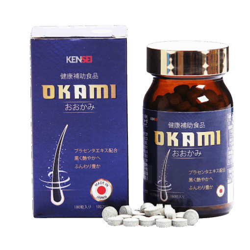 Viên Uống Giảm Rụng & Mọc Tóc Okami Nhật Bản 180 Viên