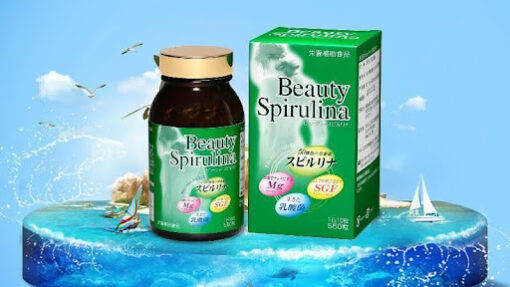 Tảo viên Beauty Spirulina tăng sức đề kháng, chống táo bón (550 viên) 